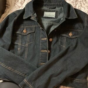 Jean jacket-Ashley-Vintage Charm 
, Dark crop Jacket